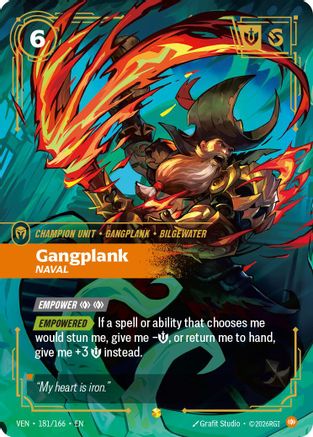 [RFB] Gangplank, Naval (Overnumbered) (Foil) (181/166) - Vendetta