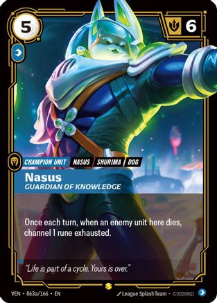 [RFB] Nasus, Guardian of Knowledge (Alternate Art) (Foil) (063a/166) - Vendetta