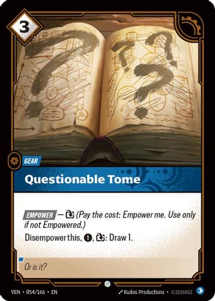 [RFB] Questionable Tome (Foil) (054/166) - Vendetta