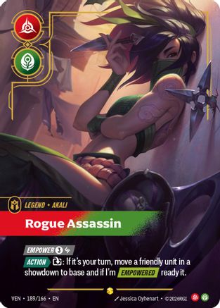 [RFB] Akali - Rogue Assassin (Overnumbered) (Foil) (189/166) - Vendetta