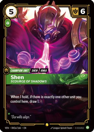[RFB] Shen, Scourge of Shadows (Alternate Art) (Foil) (042a/166) - Vendetta