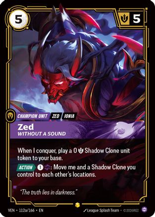 [RFB] Zed, Without a Sound (Alternate Art) (Foil) (112a/166) - Vendetta