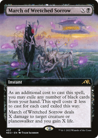 {R} March of Wretched Sorrow (Extended Art) [Kamigawa: Neon Dynasty][NEO 457]