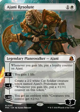 {R} Ajani Resolute (Borderless) (Foil) [Reality Fracture] [FRA 291]