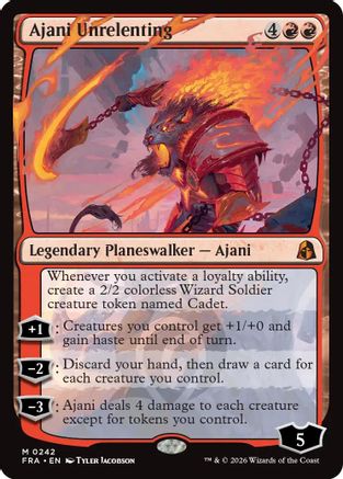 {R} Ajani Unrelenting (Foil) [Reality Fracture] [FRA 242]