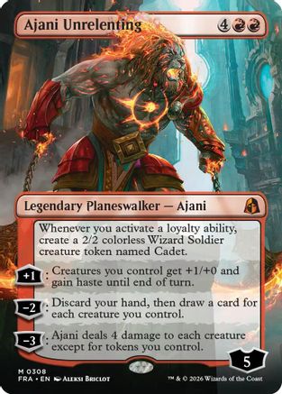 {R} Ajani Unrelenting (Borderless) (Foil) [Reality Fracture] [FRA 308]