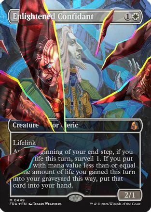 {R} Enlightened Confidant (Borderless) (Facet Foil) (Foil) [Reality Fracture] [FRA 449]