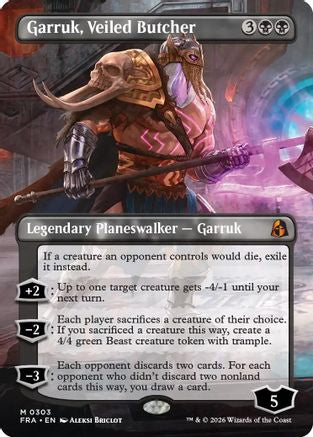 {R} Garruk, Veiled Butcher (Borderless) [Reality Fracture] [FRA 303]