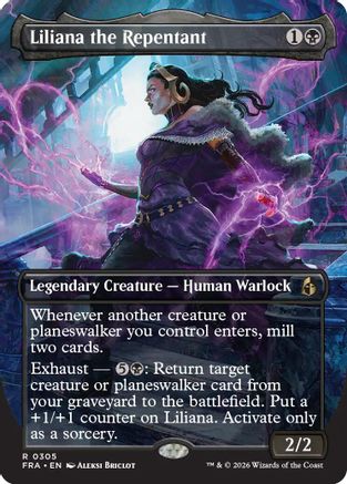 {R} Liliana the Repentant (Borderless) [Reality Fracture] [FRA 305]