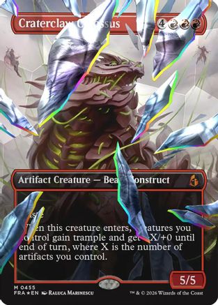 {R} Craterclaw Colossus (Borderless) (Facet Foil) (Foil) [Reality Fracture] [FRA 455]