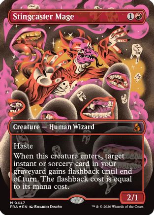 {R} Stingcaster Mage (Borderless) (0447) (Foil) [Reality Fracture] [FRA 447]