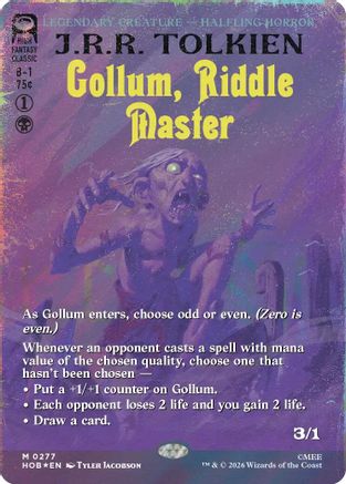 {@@HOB R} Gollum, Riddle Master (Borderless) (Surge Foil) (Foil) [The Hobbit] [HOB 277]