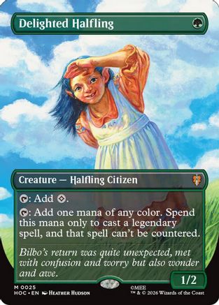{@@HOB R} Delighted Halfling (Borderless) (Foil) [The Hobbit EternalLegal] [HOC 025]
