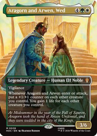 {@@MSC R} Aragorn and Arwen, Wed (Borderless) (Foil) [The Hobbit] [HOC 028]