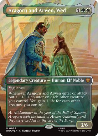 {@@MSC R} Aragorn and Arwen, Wed (Borderless) (Surge Foil) (Foil) [The Hobbit] [HOC 068]