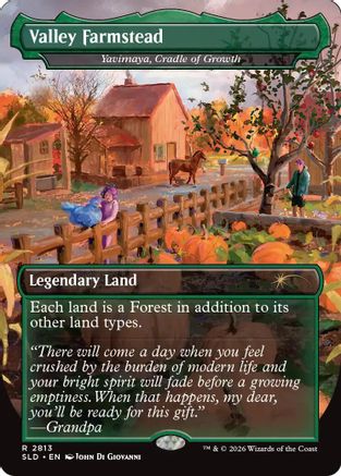{R} Yavimaya, Cradle of Growth - Valley Farmstead (Foil) [Secret Lair Drop Series] [SLD 2813]