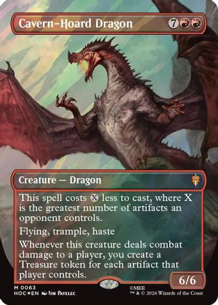 {@@HOB R} Cavern-Hoard Dragon (Borderless) (Surge Foil) (Foil) [The Hobbit EternalLegal] [HOC 063]
