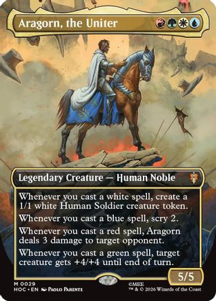 {@@HOB R} Aragorn, the Uniter (Borderless) (Foil) [The Hobbit EternalLegal] [HOC 029]