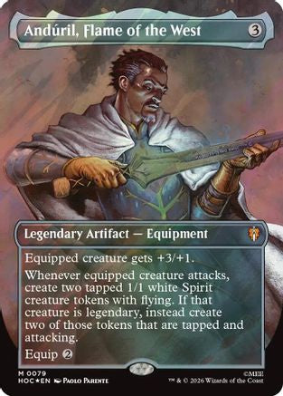 {@@HOB R} Anduril, Flame of the West (Borderless) (Surge Foil) (Foil) [The Hobbit EternalLegal] [HOC 079]