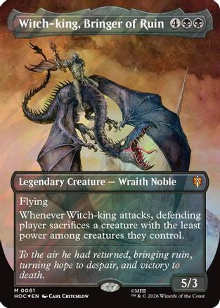 {@@MSC R} Witch-king, Bringer of Ruin (Borderless) (Surge Foil) (Foil) [The Hobbit] [HOC 061]
