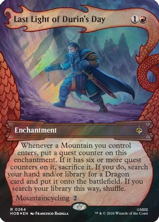 {@@HOB R} Last Light of Durin's Day (Showcase) (Surge Foil) (Foil) [The Hobbit] [HOB 264]