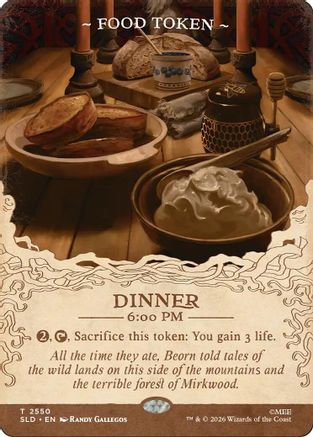 {C} Food Token - Dinner (2550) (Foil) [Secret Lair Drop Series] [SLD 2550]