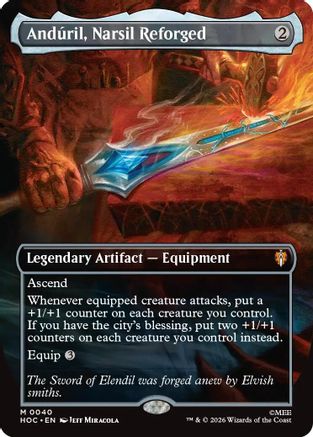 {@@HOB R} Anduril, Narsil Reforged (Borderless) (Foil) [The Hobbit EternalLegal] [HOC 040]