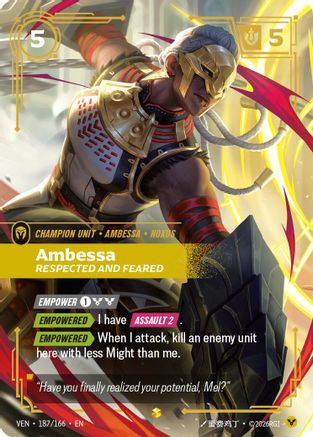 [RFB] Ambessa, Respected and Feared (Overnumbered) (Foil) (187/166) - Vendetta