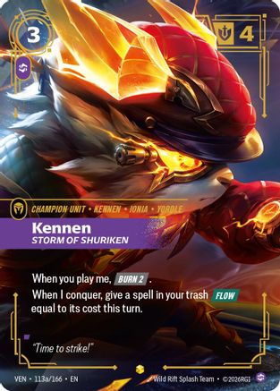 [RFB] Kennen, Storm of Shuriken (Alternate Art) (Foil) (113a/166) - Vendetta