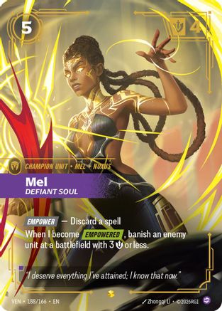 [RFB] Mel, Defiant Soul (Overnumbered) (Foil) (188/166) - Vendetta