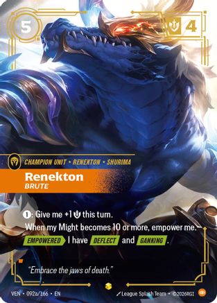 [RFB] Renekton, Brute (Alternate Art) (Foil) (092a/166) - Vendetta
