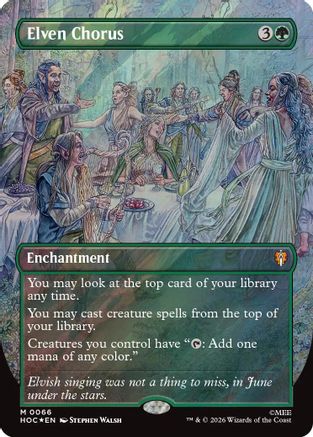 {@@HOB R} Elven Chorus (Borderless) (Surge Foil) (Foil) [The Hobbit EternalLegal] [HOC 066]