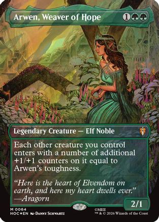 {@@HOB R} Arwen, Weaver of Hope (Borderless) (Surge Foil) (Foil) [The Hobbit EternalLegal] [HOC 064]