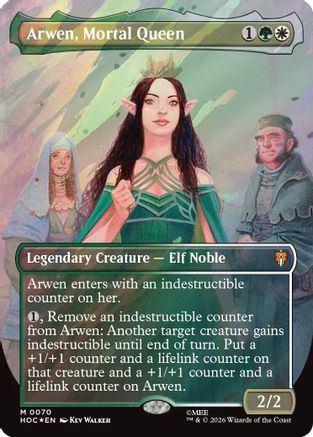 {@@HOB R} Arwen, Mortal Queen (Borderless) (Surge Foil) (Foil) [The Hobbit EternalLegal] [HOC 070]