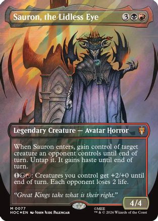 {@@HOB R} Sauron, the Lidless Eye (Borderless) (Surge Foil) (Foil) [The Hobbit EternalLegal] [HOC 077]
