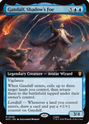 {@@HOB R} Gandalf, Shadow's Foe (Extended Art) (Foil) [The Hobbit EternalLegal] [HOC 099]