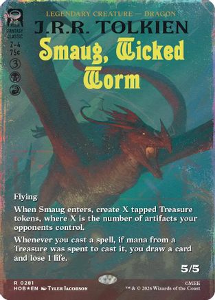 {@@MSC R} Smaug, Wicked Worm (Borderless) (Surge Foil) (Foil) [The Hobbit] [HOB 281]