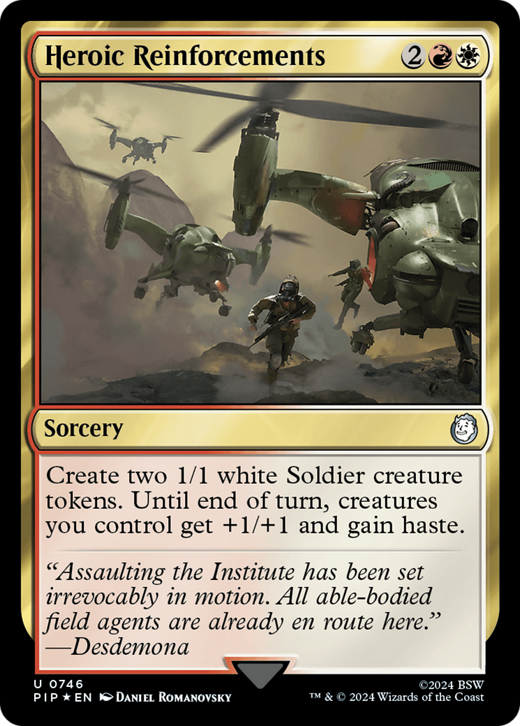 {C} Heroic Reinforcements (Surge Foil) [Fallout][PIP 746]