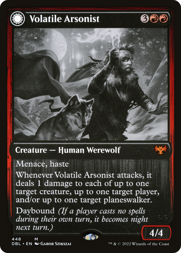 {R} Volatile Arsonist // Dire-Strain Anarchist [Innistrad: Double Feature][DBL 448]