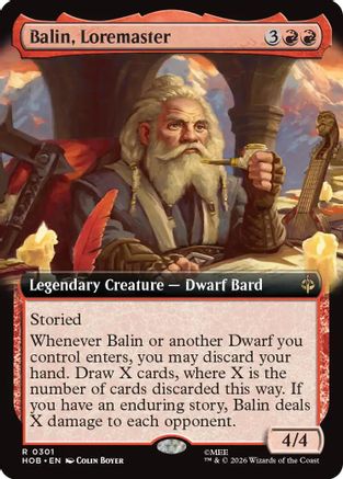 {@@MSC R} Balin, Loremaster (Extended Art) (Foil) [The Hobbit] [HOB 301]