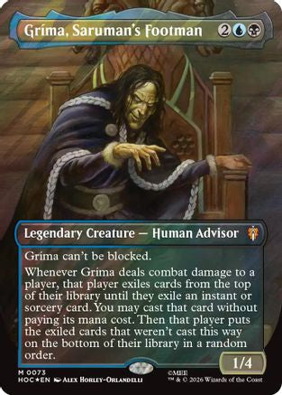 {@@HOB R} Grima, Saruman's Footman (Borderless) (Surge Foil) (Foil) [The Hobbit EternalLegal] [HOC 073]