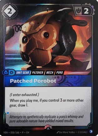 [RFB] Patched Porobot (Foil) (Promo) (058/166) - Riftbound Organized Play Promotional Cards