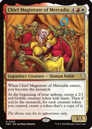 {R} Chief Magistrate of Mercadia [Mystery Booster Commander Edition] [ 035]