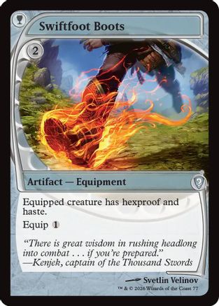 {R} Swiftfoot Boots (Future Sight) (Foil) [Mystery Booster Commander Edition] [ 077]