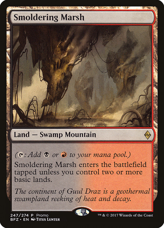 {R} Smoldering Marsh (Promo) [Battle for Zendikar Standard Series][PA BFZ 247] - Misty Mountain Games