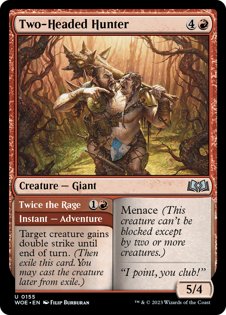 {@C} Two-Headed Hunter // Twice the Rage [Wilds of Eldraine][WOE 155]