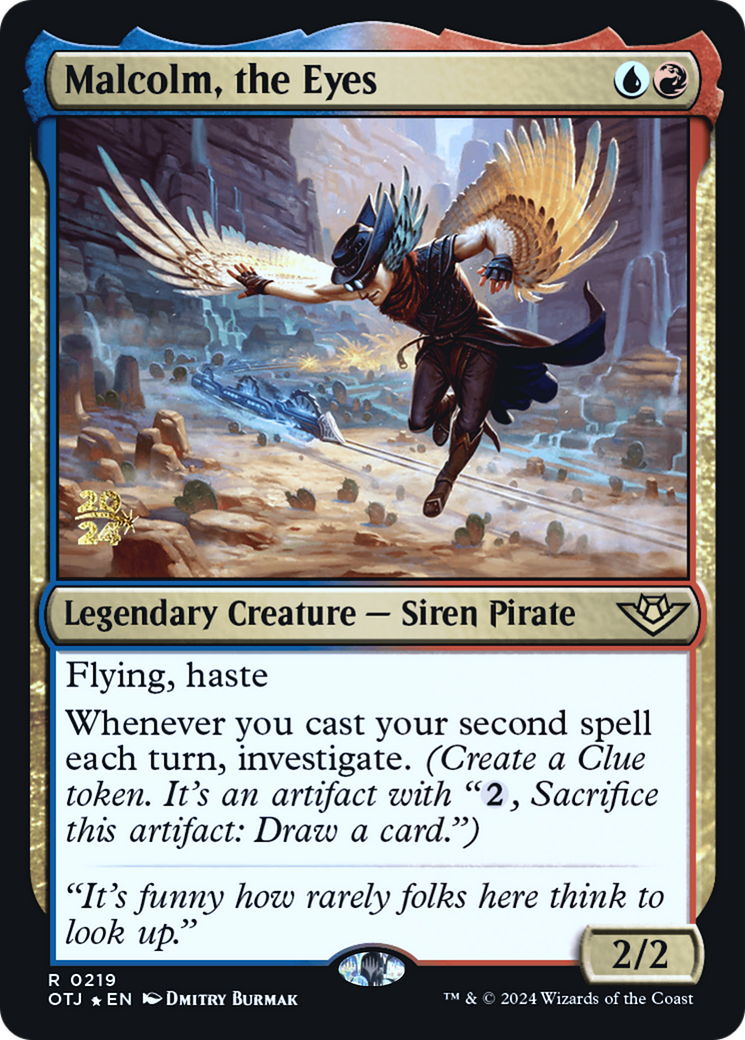 {@R} Malcolm, the Eyes [Outlaws of Thunder Junction Prerelease Promos][PR OTJ 219]