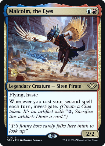 {@R} Malcolm, the Eyes [Outlaws of Thunder Junction Prerelease Promos][PR OTJ 219]
