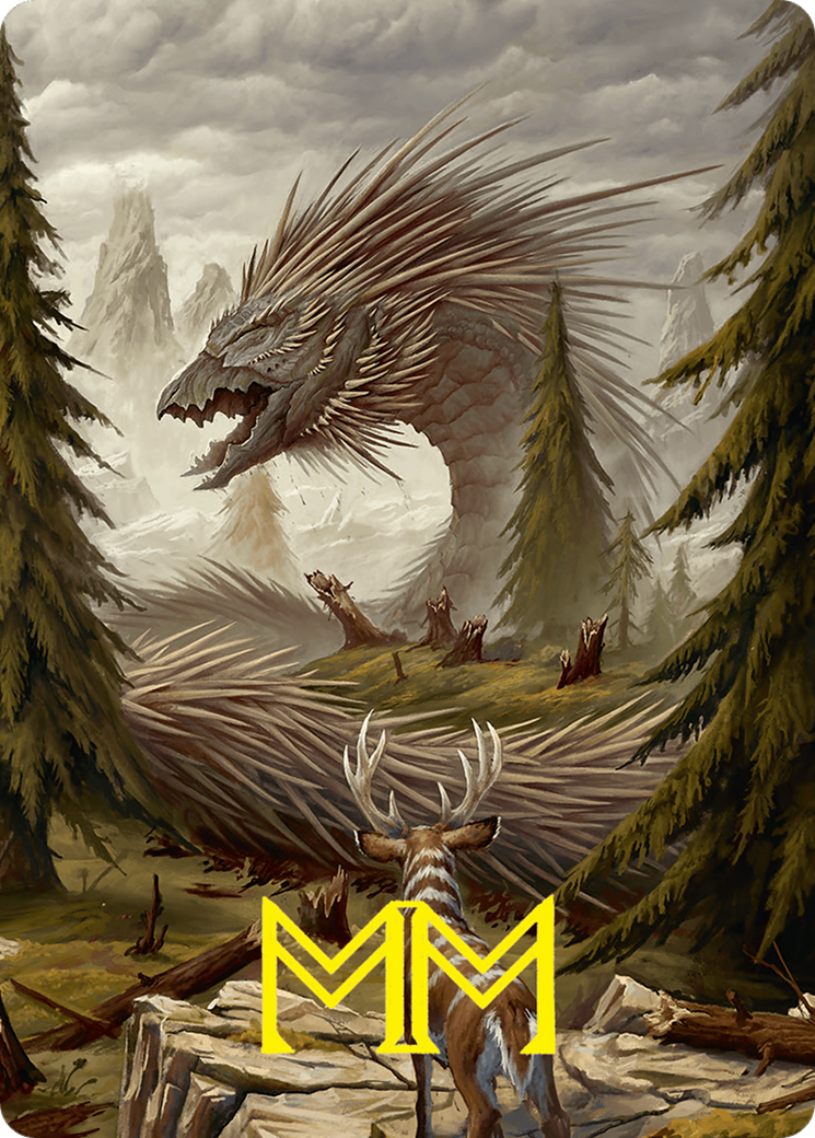 {A} Quilled Greatwurm Art Card (44/54) (Gold-Stamped Signature) [Foundations Art Series][GS AFDN 044]