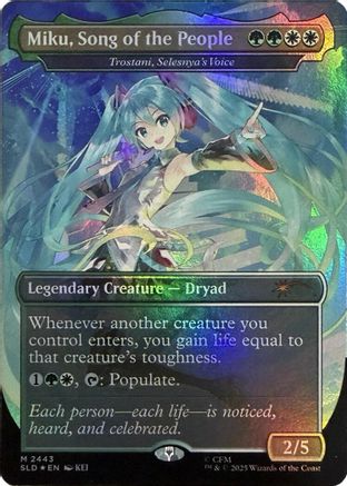 {R} Trostani, Selesnya's Voice (Display Commander) - Thick Stock - Miku, Song of the People (Foil) [Secret Lair Drop Series] [SLD 2443]